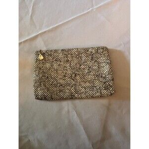 Whiting and Davis Graffiti Pop White and Black Mesh Clutch Purse Handbag 1980s